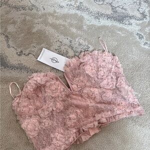 Pink lace bralet